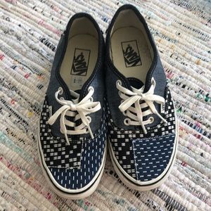 RARE INDIGO PATCHWORK VANS SIZE 8